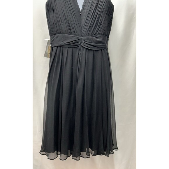 Anne Klein 100% Silk Black Women's Size 10 Sleeveless Dress Sparkle Straps Party - Picture 6 of 16